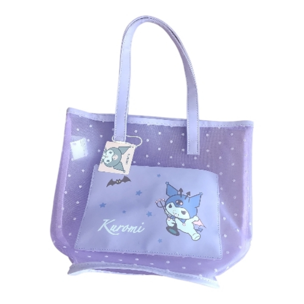 Miniso X Sanrio‎ NEW Kuromi Purple Mesh Tote Bag